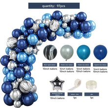 Load image into Gallery viewer, Blue Metallic Balloons Garland Kit Gold Confetti Balloon Arch Birthday Party Decoration Kids Wedding Birthday Baby Shower Boy