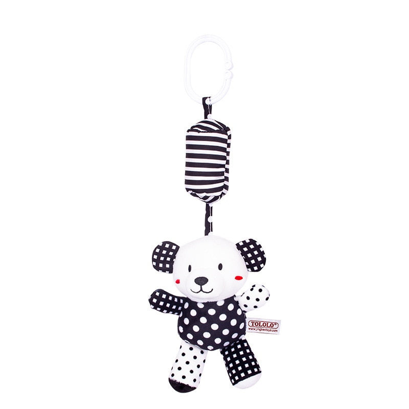Sensory Cloth Book High Contrast Baby Toys 0 12 Months Newborn Crib Toys Black and White Animal Cloth Books Montessori Baby Book