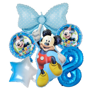 1set Disney Pink Minnie Mouse Foil Balloon Girl&#39;s Birthday Party Decoration 1 2 3 4 5 6 7st baby shower supplies Kids Toy Globos