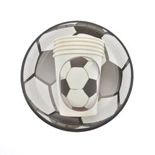 Load image into Gallery viewer, Football Theme Disposable Tableware Set  Sport Boy Birthday Party Baby Shower Cake Decor Supplies Soccer Pattern Cup Plate Straw