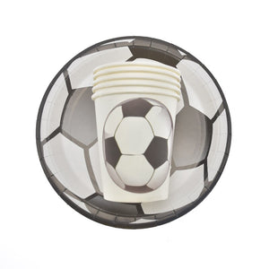 Football Theme Disposable Tableware Set  Sport Boy Birthday Party Baby Shower Cake Decor Supplies Soccer Pattern Cup Plate Straw
