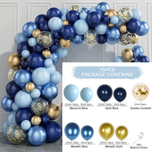 Load image into Gallery viewer, Blue Metallic Balloons Garland Kit Gold Confetti Balloon Arch Birthday Party Decoration Kids Wedding Birthday Baby Shower Boy