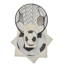 Load image into Gallery viewer, Football Theme Disposable Tableware Set  Sport Boy Birthday Party Baby Shower Cake Decor Supplies Soccer Pattern Cup Plate Straw