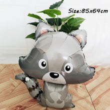 Load image into Gallery viewer, Hedgehog Fox Deer Foil Balloons Safari Birthday Green Jungle Party Decoration Latex Balloon Baby Shower Kids Party Decor Ball