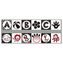 Load image into Gallery viewer, Sensory Cloth Book High Contrast Baby Toys 0 12 Months Newborn Crib Toys Black and White Animal Cloth Books Montessori Baby Book