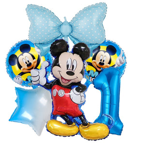 1set Disney Pink Minnie Mouse Foil Balloon Girl&#39;s Birthday Party Decoration 1 2 3 4 5 6 7st baby shower supplies Kids Toy Globos
