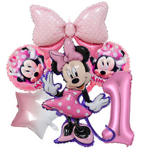 Load image into Gallery viewer, 1set Disney Pink Minnie Mouse Foil Balloon Girl&#39;s Birthday Party Decoration 1 2 3 4 5 6 7st baby shower supplies Kids Toy Globos