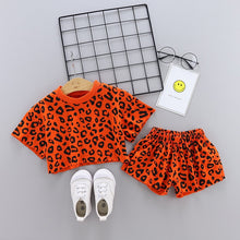 Load image into Gallery viewer, Boys Girls Leopard print Cotton Kids T-shirts Sets Baby Clothing Summer Newborn Infant Sports 2Pcs Sets Toddler Girl Clothes Set