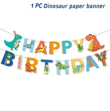 Load image into Gallery viewer, Dinosaur Disposable Tableware Dinosaur Birthday Party Decorations Kids Boy Baby Shower Balloons Jungle Safari Birthday Supplies