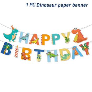 Dinosaur Disposable Tableware Dinosaur Birthday Party Decorations Kids Boy Baby Shower Balloons Jungle Safari Birthday Supplies
