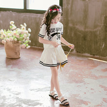 Load image into Gallery viewer, Summer Girls Clothes Suit 2023 Short-Sleeved+A-Line Skirt 2Pcs Set College Style Jk Uniform Children Clothing Baby Tracksuits