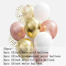 Load image into Gallery viewer, 12pcs 12inch Black Gold Latex Balloons Graduation Helium Globos Adult Kids Birthday Party Decorations Baby Shower Home Supplies