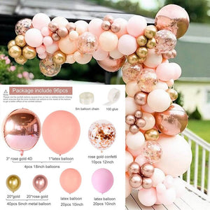 Blue Metallic Balloons Garland Kit Gold Confetti Balloon Arch Birthday Party Decoration Kids Wedding Birthday Baby Shower Boy