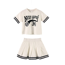 Load image into Gallery viewer, Summer Girls Clothes Suit 2023 Short-Sleeved+A-Line Skirt 2Pcs Set College Style Jk Uniform Children Clothing Baby Tracksuits