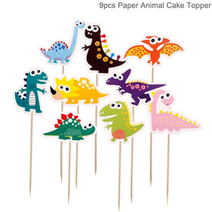 Dinosaur Disposable Tableware Dinosaur Birthday Party Decorations Kids Boy Baby Shower Balloons Jungle Safari Birthday Supplies
