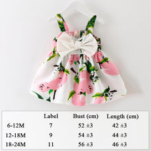 Load image into Gallery viewer, Summer Clothes Baby Girl Beach Dresses Casual Fashion Print Cute Bow Flower Princess Dress Newborn Clothing Set