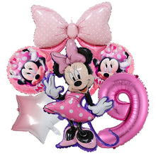 Load image into Gallery viewer, 1set Disney Pink Minnie Mouse Foil Balloon Girl&#39;s Birthday Party Decoration 1 2 3 4 5 6 7st baby shower supplies Kids Toy Globos