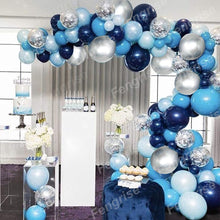 Load image into Gallery viewer, Blue Metallic Balloons Garland Kit Gold Confetti Balloon Arch Birthday Party Decoration Kids Wedding Birthday Baby Shower Boy