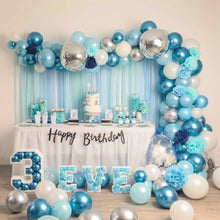 Load image into Gallery viewer, Blue Metallic Balloons Garland Kit Gold Confetti Balloon Arch Birthday Party Decoration Kids Wedding Birthday Baby Shower Boy