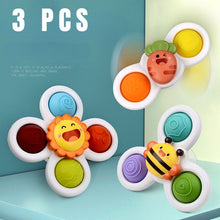 Load image into Gallery viewer, 3Pcs/Set Baby Bath Toys Funny Bathing Sucker Spinner Suction Cup Cartoon Rattles Fidget Educational Toys For Children Boys Gift
