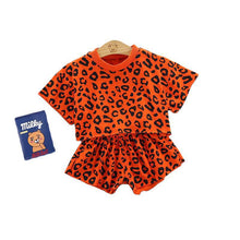 Load image into Gallery viewer, Boys Girls Leopard print Cotton Kids T-shirts Sets Baby Clothing Summer Newborn Infant Sports 2Pcs Sets Toddler Girl Clothes Set
