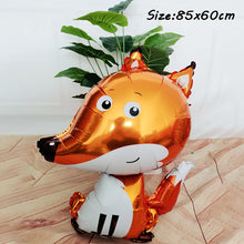 Load image into Gallery viewer, Hedgehog Fox Deer Foil Balloons Safari Birthday Green Jungle Party Decoration Latex Balloon Baby Shower Kids Party Decor Ball