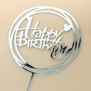 10Pcs/Pack Acrylic Cake Toppers Happy Birthday Cake Toppers For Womens Mens Kids Birthday Party Decor Baby Shower Supplies Tools