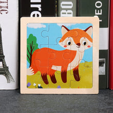 Load image into Gallery viewer, 11X11CM Kids Wooden Puzzle Cartoon Animal Traffic Tangram Wood Puzzle Toys Educational Jigsaw Toys for Children GiftS