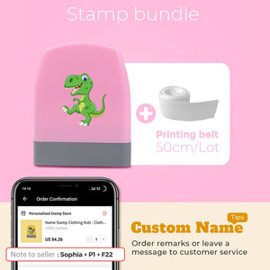 Cartoon Dinosaur Custom Name Stamp For Clothing Personalise For Baby Student Clothes Chapter Children's Seal Cute For Kids