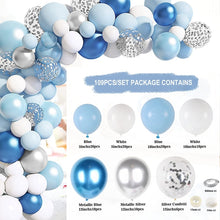 Load image into Gallery viewer, Blue Metallic Balloons Garland Kit Gold Confetti Balloon Arch Birthday Party Decoration Kids Wedding Birthday Baby Shower Boy