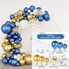 Load image into Gallery viewer, Blue Metallic Balloons Garland Kit Gold Confetti Balloon Arch Birthday Party Decoration Kids Wedding Birthday Baby Shower Boy