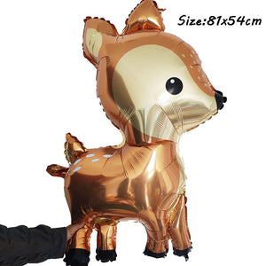Hedgehog Fox Deer Foil Balloons Safari Birthday Green Jungle Party Decoration Latex Balloon Baby Shower Kids Party Decor Ball