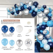 Load image into Gallery viewer, Blue Metallic Balloons Garland Kit Gold Confetti Balloon Arch Birthday Party Decoration Kids Wedding Birthday Baby Shower Boy