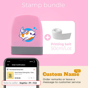 Cartoon Dinosaur Custom Name Stamp For Clothing Personalise For Baby Student Clothes Chapter Children's Seal Cute For Kids