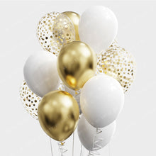 Load image into Gallery viewer, 12pcs 12inch Black Gold Latex Balloons Graduation Helium Globos Adult Kids Birthday Party Decorations Baby Shower Home Supplies