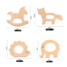 Load image into Gallery viewer, 1pcs Wooden Baby Teether Animal BPA Free DIY Pacifier Chain Necklace Accessories Tooth Pendant Nursing Teether Toys Gift