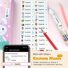 Load image into Gallery viewer, Cartoon Dinosaur Custom Name Stamp For Clothing Personalise For Baby Student Clothes Chapter Children&#39;s Seal Cute For Kids