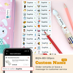 Cartoon Dinosaur Custom Name Stamp For Clothing Personalise For Baby Student Clothes Chapter Children's Seal Cute For Kids