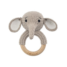 Load image into Gallery viewer, Newborn Baby Rattles Cute Cartoon Animal Rabbit Grab Ability Training Toys Infant Bell Toy Original Wood Crochet Hook Knitted