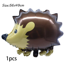 Load image into Gallery viewer, Hedgehog Fox Deer Foil Balloons Safari Birthday Green Jungle Party Decoration Latex Balloon Baby Shower Kids Party Decor Ball