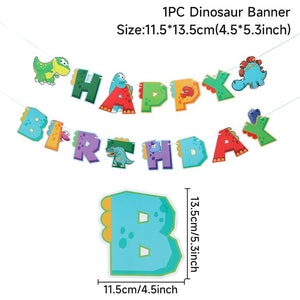 Dinosaur Disposable Tableware Dinosaur Birthday Party Decorations Kids Boy Baby Shower Balloons Jungle Safari Birthday Supplies