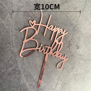 10Pcs/Pack Acrylic Cake Toppers Happy Birthday Cake Toppers For Womens Mens Kids Birthday Party Decor Baby Shower Supplies Tools