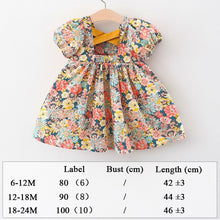 Load image into Gallery viewer, Summer Clothes Baby Girl Beach Dresses Casual Fashion Print Cute Bow Flower Princess Dress Newborn Clothing Set