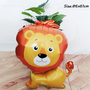 Hedgehog Fox Deer Foil Balloons Safari Birthday Green Jungle Party Decoration Latex Balloon Baby Shower Kids Party Decor Ball