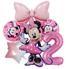 Load image into Gallery viewer, 1set Disney Pink Minnie Mouse Foil Balloon Girl&#39;s Birthday Party Decoration 1 2 3 4 5 6 7st baby shower supplies Kids Toy Globos
