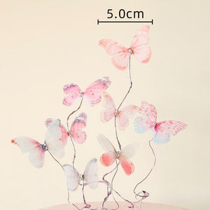 Purple Pink Butterfly Cake Decoration Happy Birthday Cake Topper Handmade Painted For Wedding Birthday Party Baby Shower