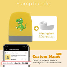 Load image into Gallery viewer, Cartoon Dinosaur Custom Name Stamp For Clothing Personalise For Baby Student Clothes Chapter Children&#39;s Seal Cute For Kids