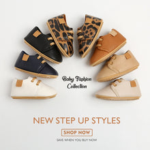 Load image into Gallery viewer, New Baby Shoes Retro Leather Boy Girl Shoes Multicolor Toddler Rubber Sole Anti-slip First Walkers Infant Newborn Moccasins