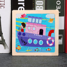 Load image into Gallery viewer, 11X11CM Kids Wooden Puzzle Cartoon Animal Traffic Tangram Wood Puzzle Toys Educational Jigsaw Toys for Children GiftS