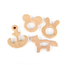 Load image into Gallery viewer, 1pcs Wooden Baby Teether Animal BPA Free DIY Pacifier Chain Necklace Accessories Tooth Pendant Nursing Teether Toys Gift